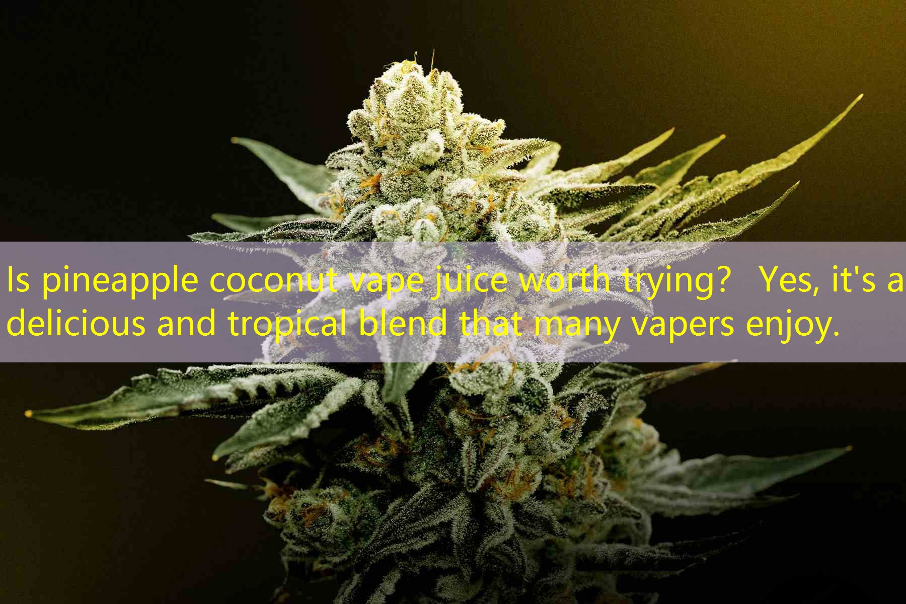 Is pineapple coconut vape juice worth trying？ Yes, it's a delicious and tropical blend that many vapers enjoy.